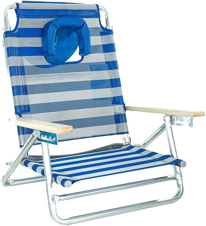 Ostrich SBSC-1016S South Adult Beach Lake Sand Lounging Chair Striped (2 Pack)