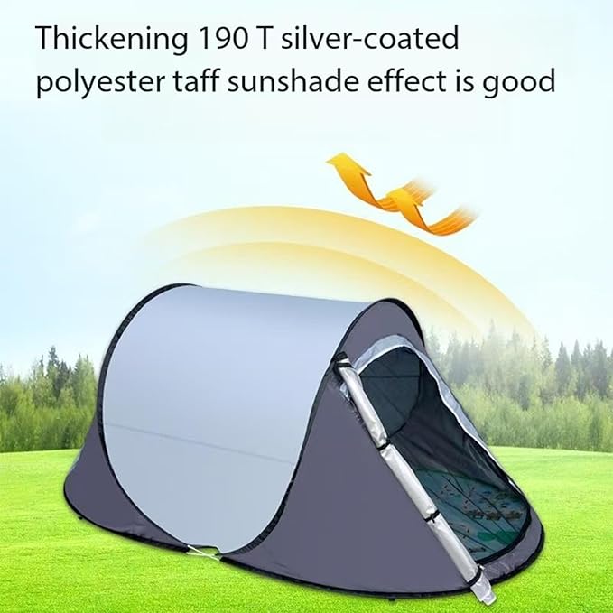 Camping Tent - Pop-up Tents | Easy Tent | Waterproof 1-2 Person Sunscreen | Automatic Setup Instant Family Shelter | Lightweight Windproof Portable Dome for Outside Hiking Traveling