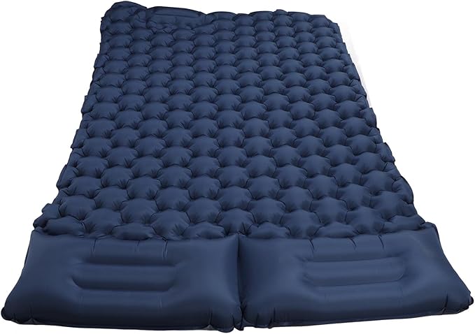 Self Inflating Pillow - Camping Pillow Travel Pillow Adjustable Lumbar Pillow Ergonomic Curved Design Fast Inflatable Foot Pump Nylon Outdoor Comfort