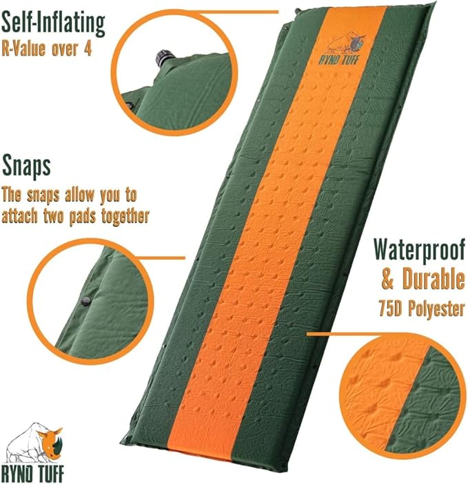 Camping Sleeping Pads and Camping Pillow Set - Ultralight Sleeping Pad for Camping Backpacking Pad and Hiking Sleeping Pad- Ultralight and Packable Floor Sleeping Mat and Pillow Set
