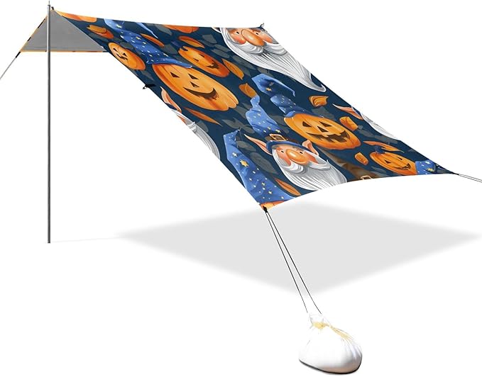 Beach Tent Sun Shelter Halloween Hat Pumpkin Dwarf Lightweight &amp Easy Setup Beach Shade Canopy for Camping Fishing
