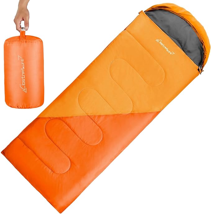Clostnature Sleeping Bag for Adults and Kids - Lightweight Camping Sleeping Bag for Girls Boys Youths Ultralight Backpacking Sleeping Bag for Cold Weather - Compression Sack Included(Left Zipper)