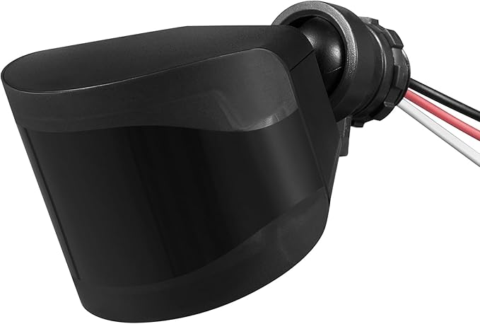 Globe Electric 240° Motion Sensor Replacement MotionBright 2-Level Lighting Adjustable SENS Dial Manual Mode Black Finish Outdoor Security Light 17000184