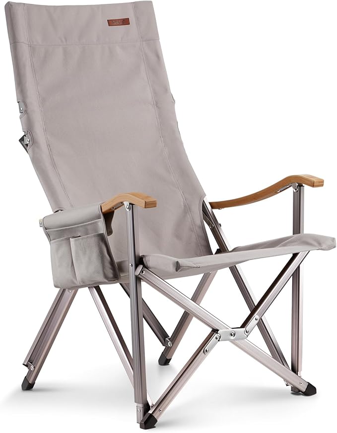 ICECO High Back Camping Chairs for Adults Heavy Duty Folding Chair for Outside Portable Outdoor Chairs with Storage Bag Hold Up 600 LBS Backpack Camping Chair 10 Years Warranty (Non-Adjustable)