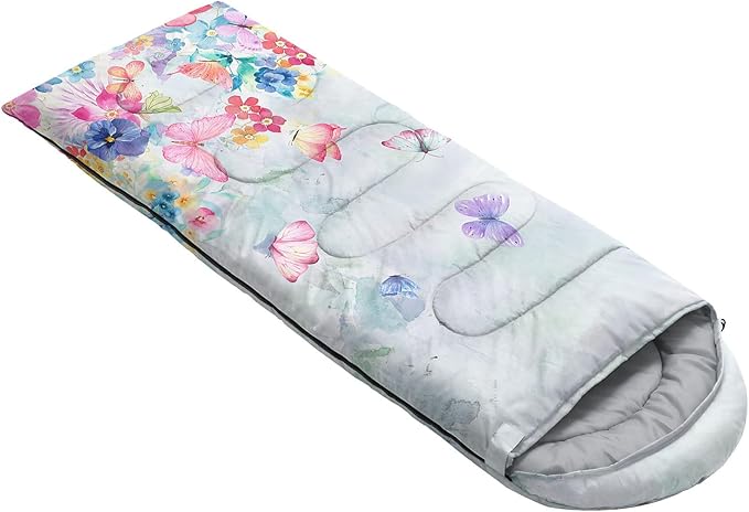 Kids Sleeping Bag for Boys GirlsCheckerboard Cat Print-Lightweight Warm Portable Outdoor Indoor-Waterproof Cold Weather Resistant Sleeping Bag for Camping Hiking