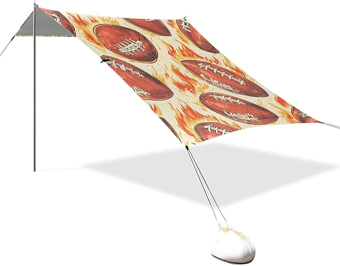 Rugby Pattern (35) Camping Sun Shelter Beach Tent Portable Beach Sun Shade Outdoor Canopy for Camping Trips Fishing Picnic