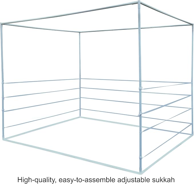 SUKKOT HADAR Large 8x10 Adjustable Sukkah Set with Sidewalls Adjustable up to 14 Sizes Kosher Certified Easy to Assemble (Adjustable 8x10)