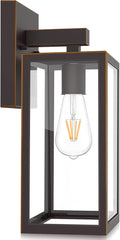 MAXvolador Outdoor Wall Lantern Exterior Waterproof Wall Sconce Light Fixture Oil Rubbed Bronze Anti-Rust Mount Light Glass E26 Porch Patio Lighting