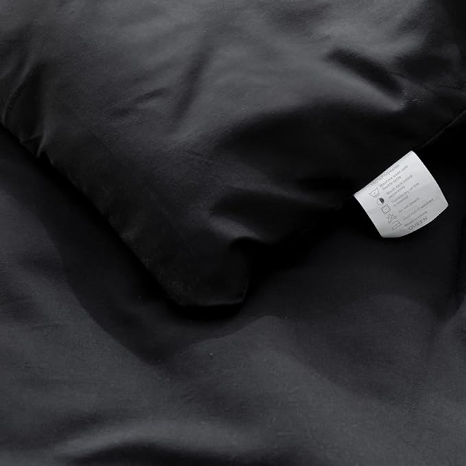 ROSGONIA Oversized King Comforter Black 3pcs(1 Boho Comforter &amp 2 Pillowcases) Soft Lightweight Oversized King Size Comforter Sets All Season Bedding