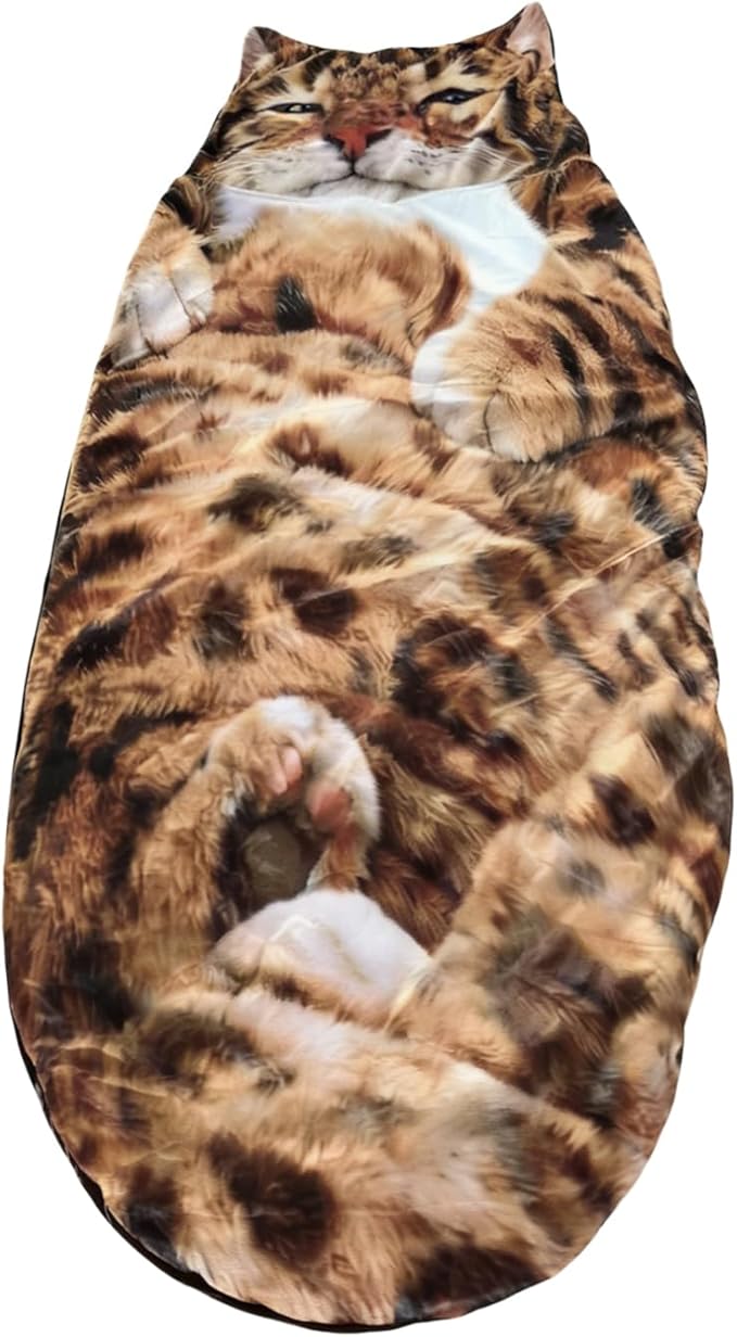 Cat Sleeping Bag for Human Adorable Cats Envelopes Sleeping Bag Washable Cat Sleep Bags for Adults Soft Animal Slumber Bags Cute Warm Blanket for Camping Sleepovers Travel Home