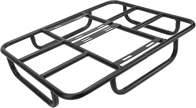 Universal Food Delivery Box Rack Rear Grille Heavy Duty Iron Bracket for Electric Bike and Motorcycle Sturdy Delivery Food Box Base with High Load Capacity