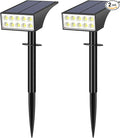 Solar Lights Outdoor Waterproof Solar Spot Lights- 2 Pack/4 Mode LED Spotlights 2-in-1 Auto On/Off Powered Landscape Lighting for Outside Yard Wall Garden Path Driveway Cool White