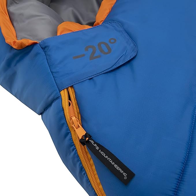 ALPS Mountaineering Blaze -20° XL Sleeping Bag – Extreme Cold Weather Synthetic Mummy Sleeping Bag with TechLoft Silver Insulation Draft Collar &amp Durable Ripstop Shell for Winter Camping