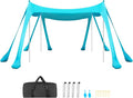 VEVOR Beach Tent Sun Shelter UPF50+ Sun Protection 6.6 ft Tall 10 x 10 ft Easy Pop Up Beach Canopy with Sandbags Stability Poles Sand Shovels Portable Shade for Family Camping Fishing Green