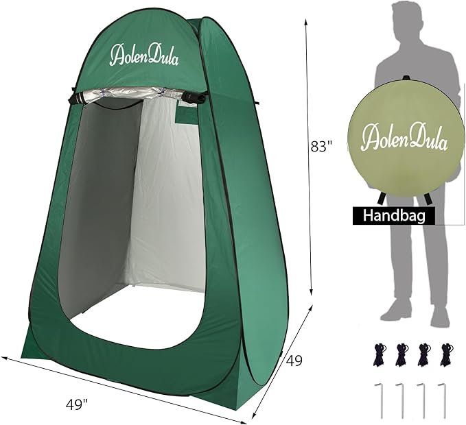 Pop Up Privacy Tent - 3000mm Waterproof Instant Changing Room for Camping/Beach Portable Shower Shelter with Carry Bag &amp Stakes (6.5lbs Lightweight)