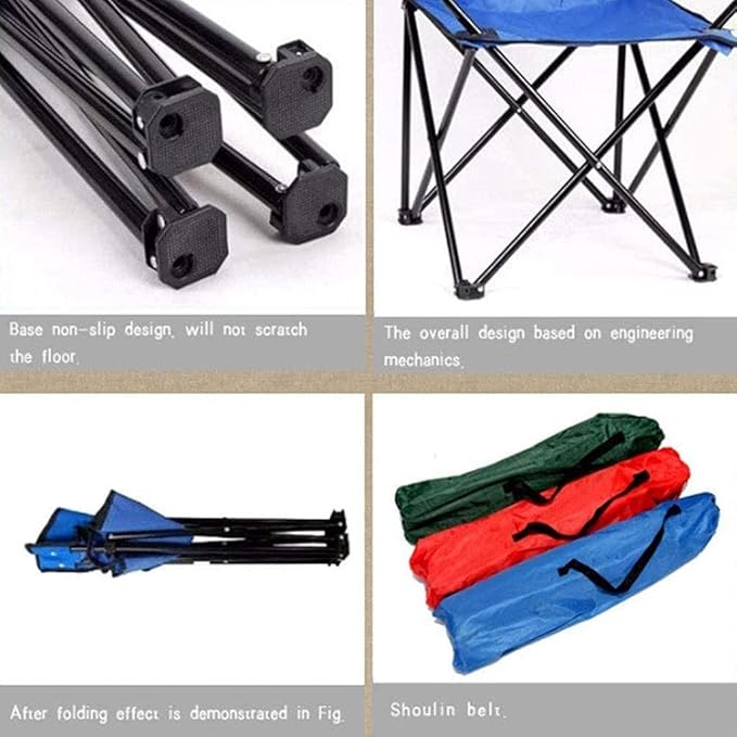 JSEIAJB Folding Chair Portable Fishing Car Supplies Stool Beach Outdoor Camping(Blue)