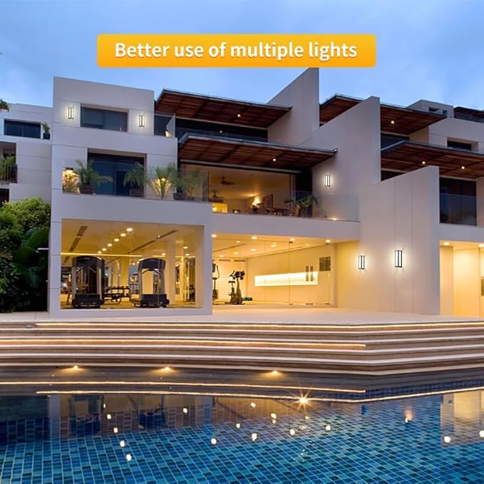50W 15.16inch LED Outdoor Wall Sconce Light Black Aluminum 5000LM Super Bright Super Long Rectangle IP65 Waterproof Exterior Lighting for House Patio Porch Yards