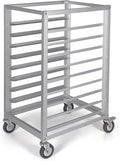 9 Tier 3 Inch Spacing Aluminium Home Commercial Kitchen Bakery Cooling Rack with Brake Wheels Commercial Heavy Duty Bun Racks for Restaurant Cafeteria Pizzeria