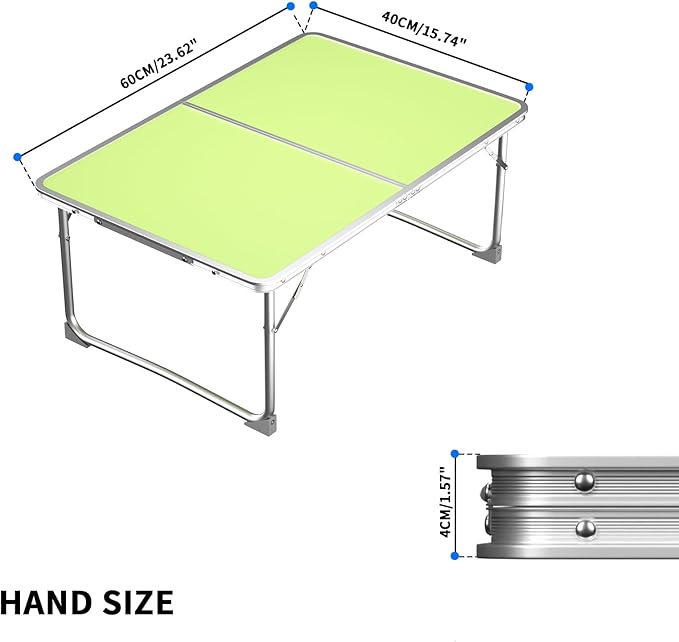 60 x 40 x 26cm - Folding Camping Table Wedding Table Portable Foldable Picnic Tables for Outdoor Indoor Catering Garden Party Buffet Coffee Card Barbecue with Carrying Handle Easy to Clean Green