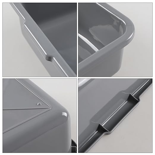 8 L Gray Plastic Bus Tub Commercial Plastic Bus Box 5 Packs