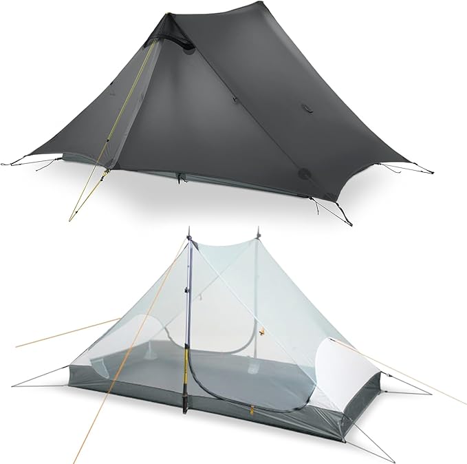 LANSHAN Ultralight Tent 3-Season Backpacking Tent for 1-Person or 2-Person Camping Trekking Kayaking Climbing Hiking