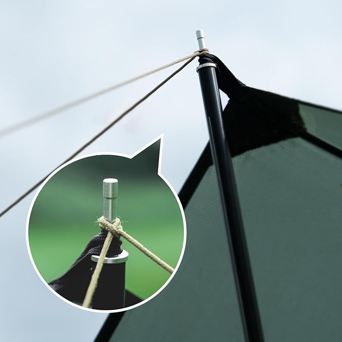 ONETIGRIS Upgraded Tent Poles – Set of 2 Adjustable Telescoping Tarp Poles Aluminum Replacement Poles for Tent Tarp Canopy Awning Shelter Heavy Duty Aluminum Alloy Camping Poles