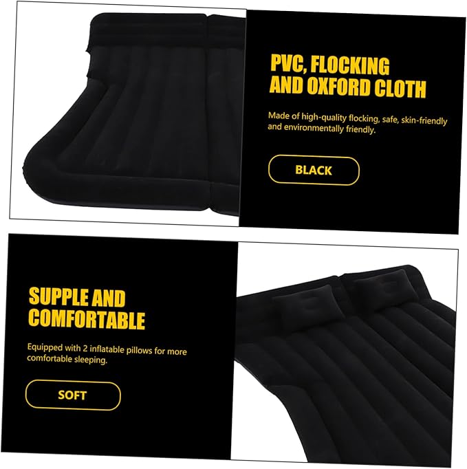 1Set Inflatable Car Mattress for SUV Comfortable Travel Air Bed with Accessories Skin Friendly Material for Long Distance Driving and Outdoor Adventures