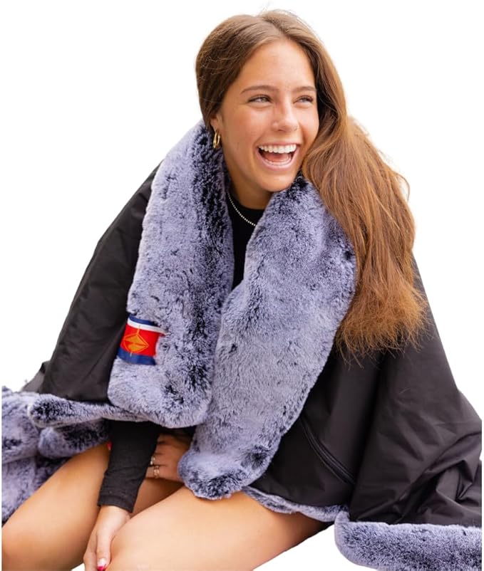 Pretty Rugged Faux Fur Luxe Customizable Original Blanket Waterproof and Reversible Machine Washable Fuzzy Throw Silver Mink