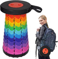 Portable Telescoping Stool for Adults Heavy Duty Plastic Collapsible Chair Can Hold 500lb Retractable Folding Stools for Fishing Hiking Traveling