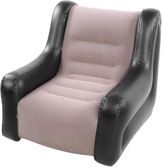 Air Mattress Inflatable Sofa Chair with Armrest for Adults Flodable Blow Up Couch Lounger Portable Air Sofa for Indoor Living Tent Camping Outdoor 37.8x34.65x29.53in