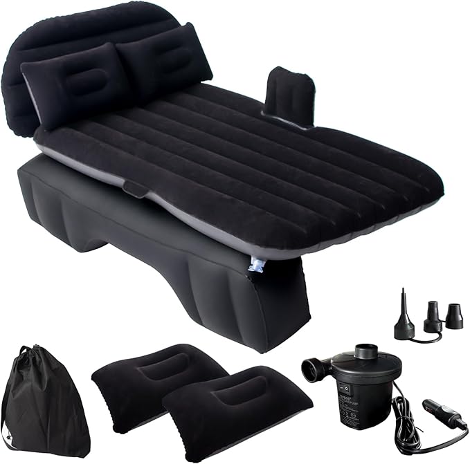 Car Air Mattress Back Seat Car Camping Bed SUV Inflatable Bed with Pump and Pillows