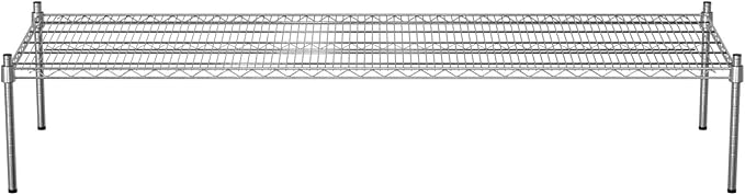 24 x 72 NSF Chrome Wire Stationary Dunnage Storage Rack with 14 Posts Ideal for Commercial Kitchen Home Garage Warehouse Shelters