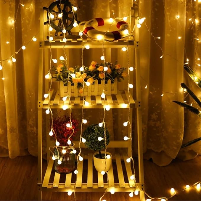 Battery Operated LED Globe String Lights 2-Pack Total 52FT 120LEDs - Each 26FT 60LEDs 8 Mode Waterproof Christmas Fairy String Lights with Remote for Home Bedroom Garden Wedding Party Decoration