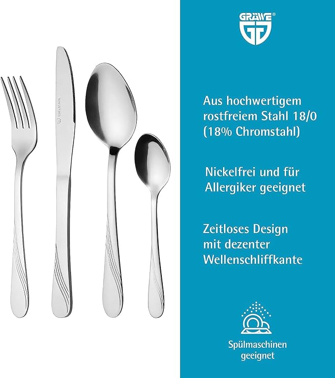 GRÄWE - 24 Piece Cutlery Set (Stainless Steel)