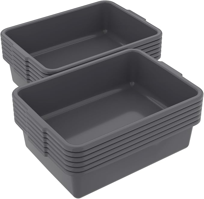 12 Packs Plastic Bus Tubs 15 L Restaurant Commercial Bus Box