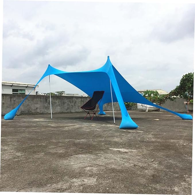 HANABASS Outdoor Beach Canopy Tent Multi Functional Sunshade for Camping Fishing and Outdoor Activities Blue Easy Setup Compact Storage for Family Relaxation
