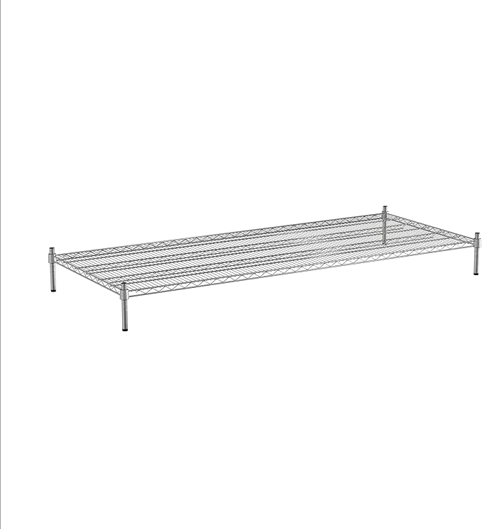 30 x 72 NSF Chrome Wire Stationary Dunnage Storage Rack with 8 Posts Ideal for Commercial Kitchen Home Garage Warehouse Shelters