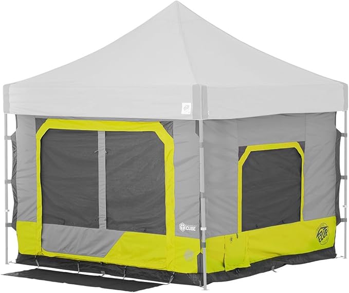 E-Z UP Camping Cube 6.4 Converts 10' Straight Leg Canopy into Camping Tent Limeade