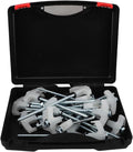 NOLITOY Screw-in Tent Stakes Heavy Duty Carbon Steel Spiral Ground Anchors 13mm Head Camping Pegs Set with Puller Sleeve and Plastic Box for Outdoor Canopy and Tent Use (20 Pieces White)