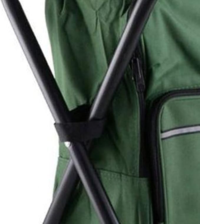 Folding Camping Chair Stool Backpack with Cooler Insulated Picnic Bag Backpack Cooler Chair Foldable Camping Fishing Stool for Travel Beach Hiking Picnic ﻿ (OD Green)