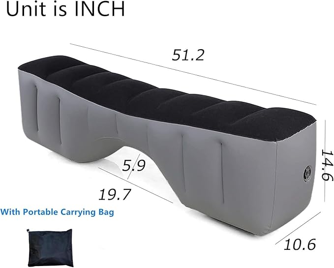 Inflatable Car Air Mattress Back Seat Bed with Air Pump Universal Back Seat Gap Filler Pad Extender for SUV Camping Sleeping Travel Rest