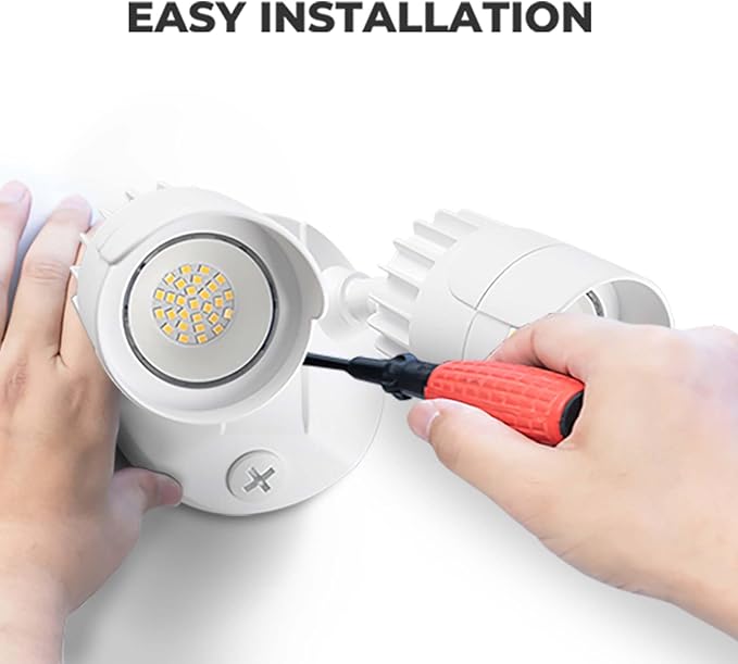 LED Flood Lights Outdoor 34W 3500LM Dusk to Dawn Dual-Head Flooflight IP65 Waterproof Exterior Security Lights Wall Light for Ourside Patio Garage Yard (White) (1)