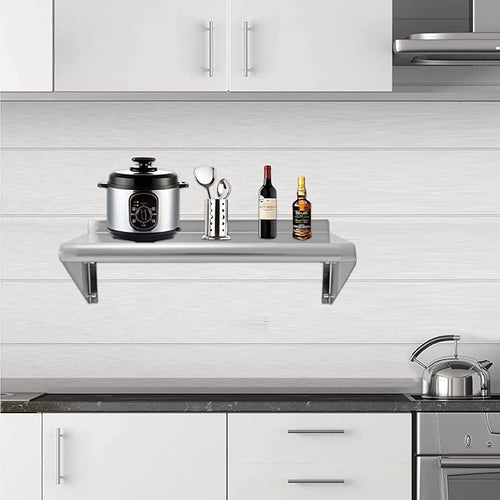 12''x24'' - 2PACKS Wall Mounted Stainless Steel Shelf NSF Commercial Metal Wall Mount Floating Shelving for Kitchen Restaurant Food TruckGarageHome&ampHotel
