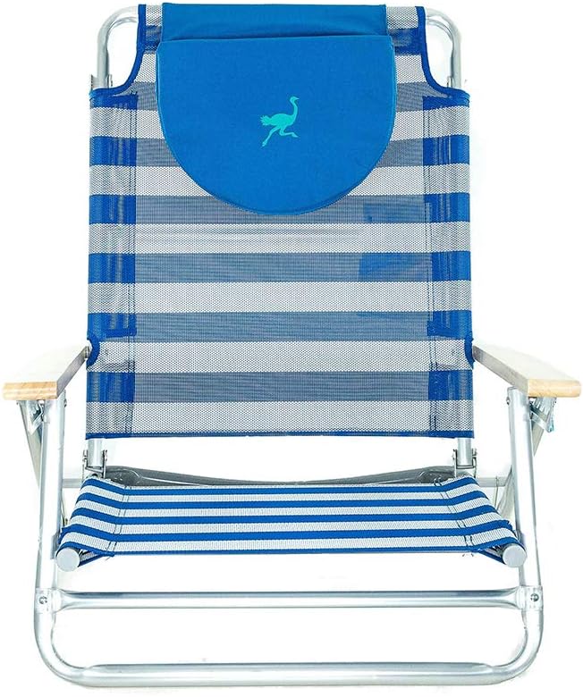 Ostrich SBSC-1016S South Adult Beach Lake Sand Lounging Chair Striped (2 Pack)