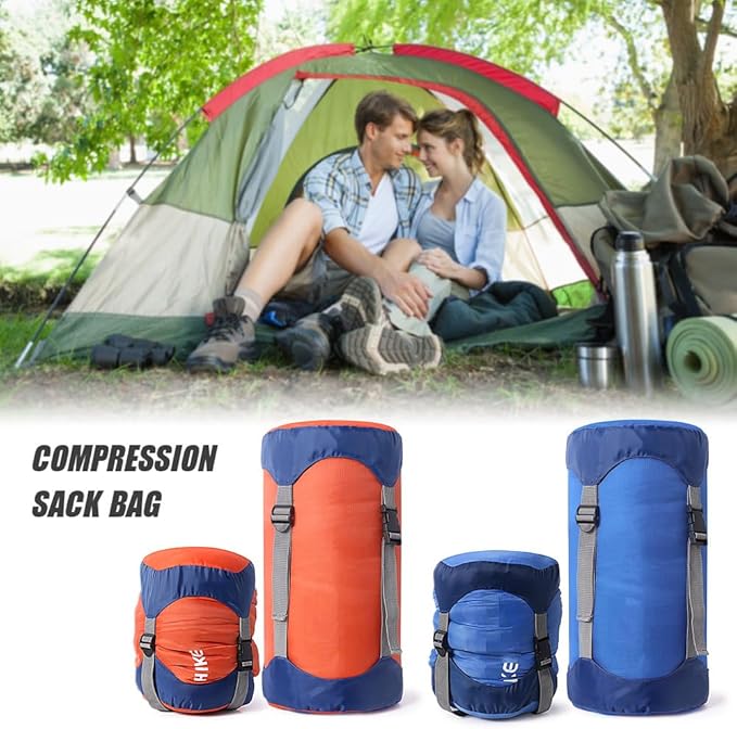 3pcs Compression Stuff Sack Set Lightweight Sleeping Bags Storage Compression Sack More 40% Storage for Camping Hiking Space Saving Gear for Camping Traveling Backpacking(6L+15L+25L)