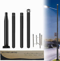 Street Light Pole 13 Ft Tall - Outdoor Adjustable Heavy Duty Metal Street Lamp Post for Outside Solar Street Lights with Mounting Rebar Cage Base for BackyardParking LotWalkway