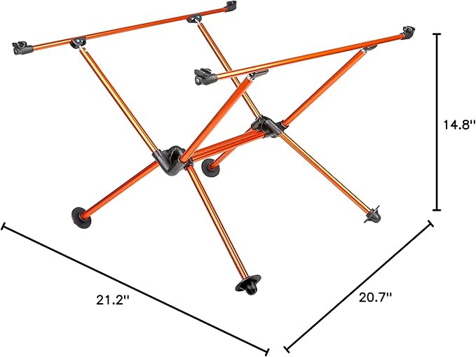 Cascade Mountain Tech Ultralight Camp Table - Lightweight for Backpacking Camping Sporting Events Beach and Picnics with Carry Bag - Black/Orange