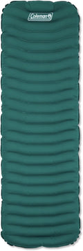 Coleman Inflatable Sleeping Pad Soft &amp Comfortable with Brushed Knit Surface Easy Inflatation Lightweight Green