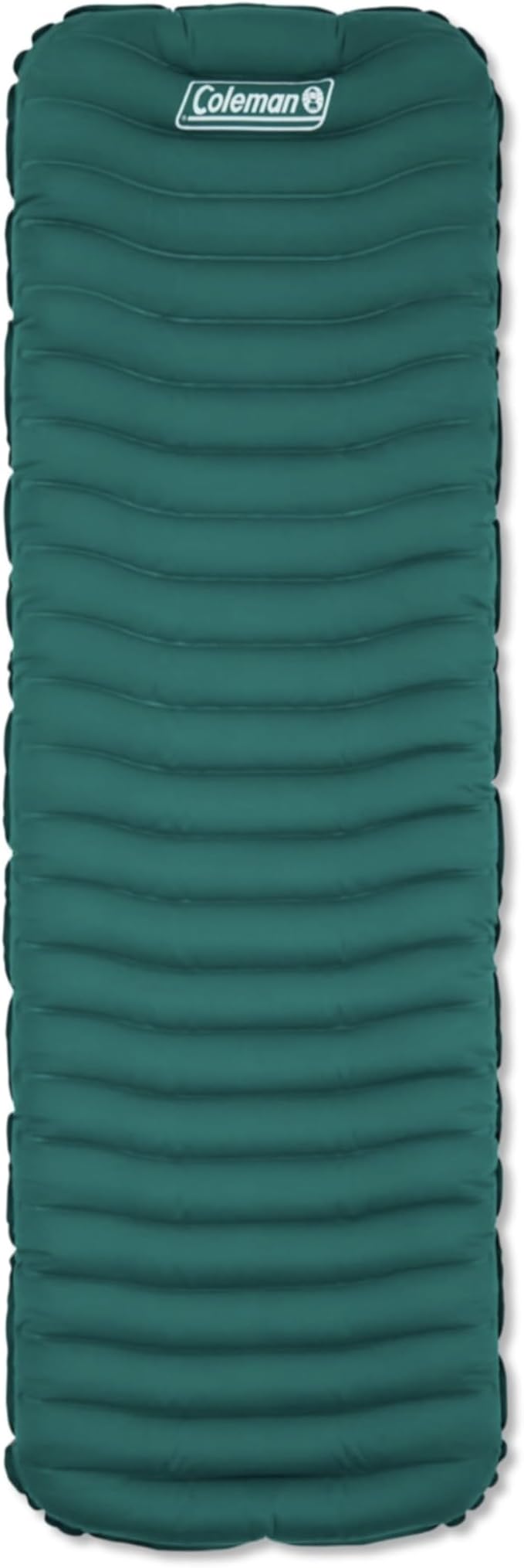 Coleman Inflatable Sleeping Pad Soft &amp Comfortable with Brushed Knit Surface Easy Inflatation Lightweight Green