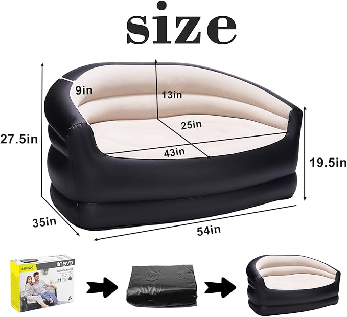 RAPTAVIS Air Sofa Camping Inflatable Couch Blow Up Couches for Outdoor &amp Living Room